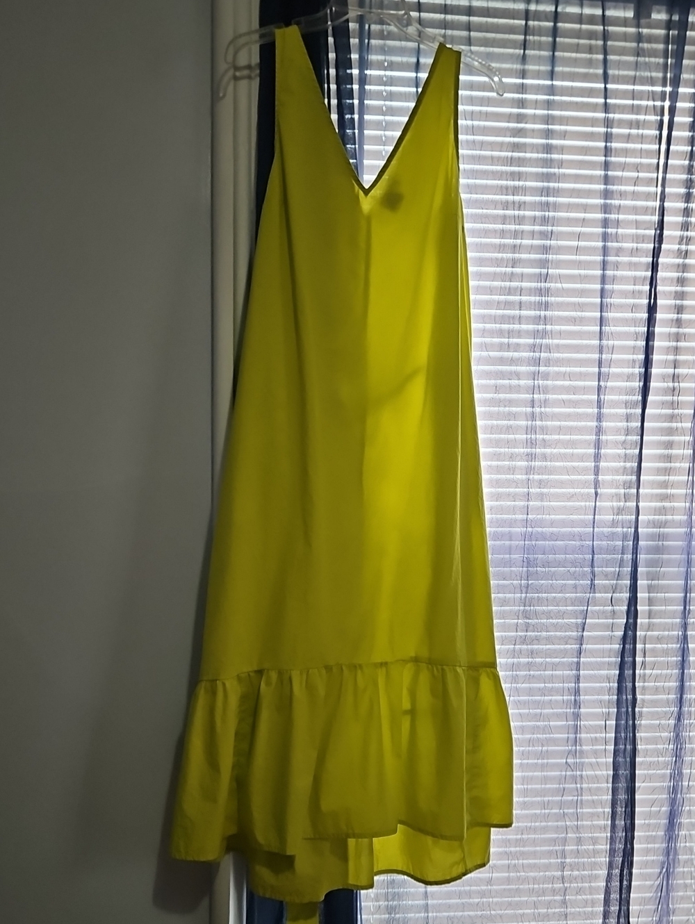 GAP Yellow V-Neck Ruffle-Hem Maxi Dress